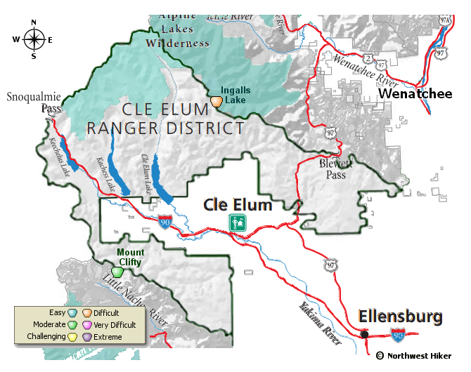 Hikes in the Cle Elum Ranger District of the Okanogan-Wenatchee 