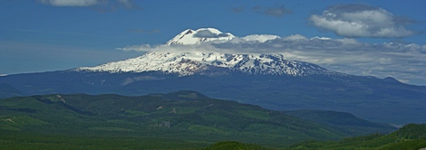 Mt Adams as seen from the summit of Little Huckleberry Mountain in the Gifford Pinchot National Forest