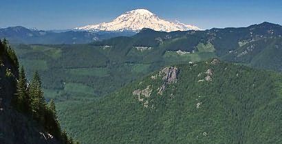 Mt Adams as seen from the summit of Tongue Mountain in the Gifford Pinchot National Forest