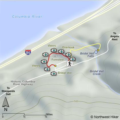 Bridal Veil Overlook Loop hike map