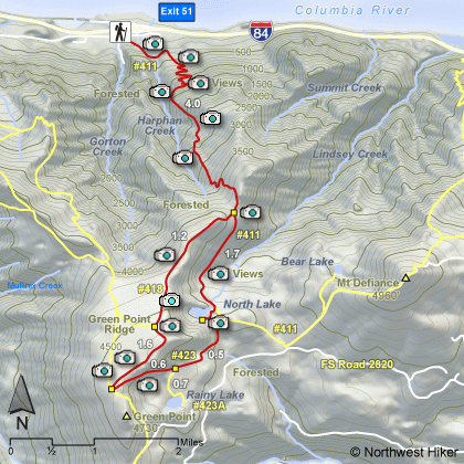 Green Point Ridge Loop Hike map