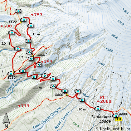 Timberline trail hot sale map